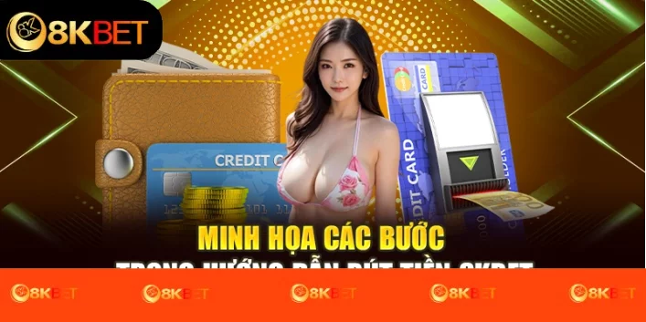 Minh họa các bước trong hướng dẫn rút tiền 8kbet